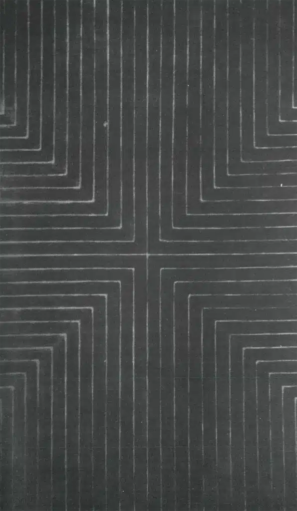 Frank Stella,
Die Fahne hoch,
1959, émail sur toile,
309 x 185,5 cm