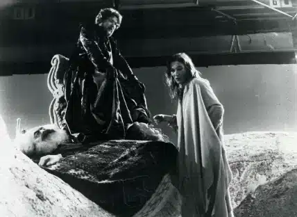 Armin Jordan et Edith Clever dans Parsifal, film de Syberberg, Photo de répétition, collection cahiers du cinéma