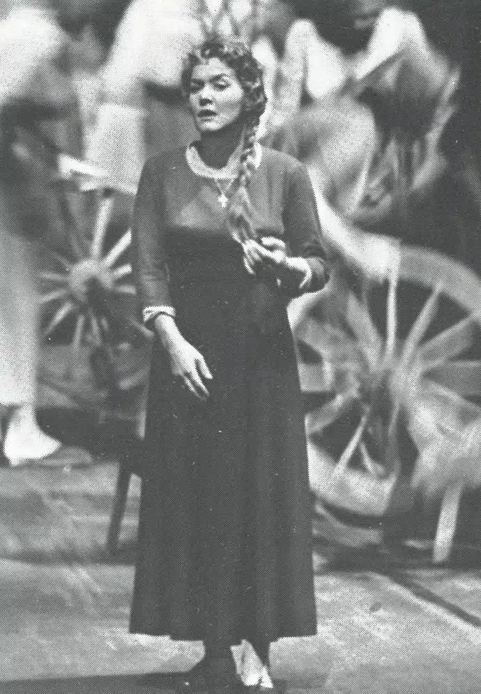 Leonie Rysaneck dans le rôle de Senta, Der fliegende Hollander, Festival de Bayreuth, 1959