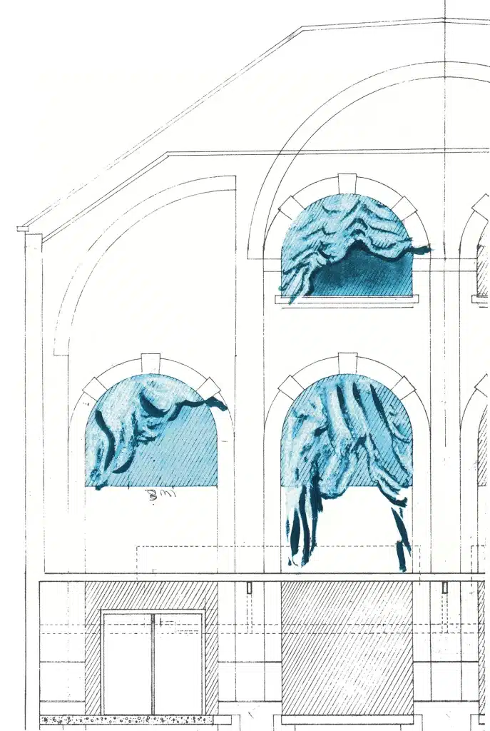 Sarah Kalisky,  Projet d’oeuvre picturale pour la décoration de la façade intérieure du théâtre Varia.