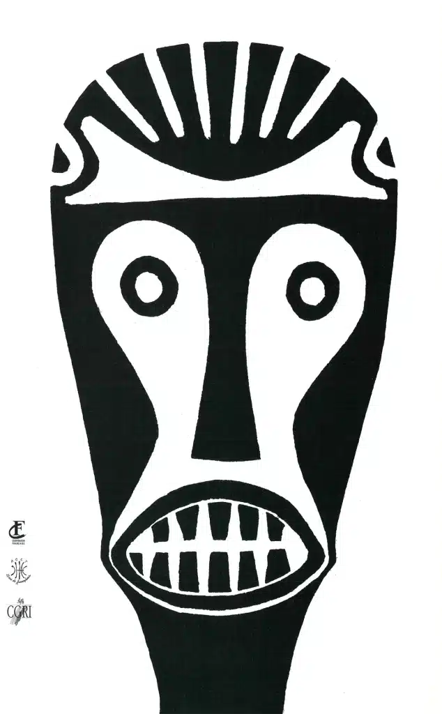 Masque bafo en bois peint, Cameroun.