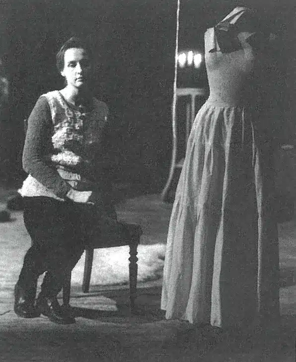 Laurence Vielle dans L'UNE D'ELLES de Nicolas Florence, Bruxelles, 1994. Photo Valérie Carro.