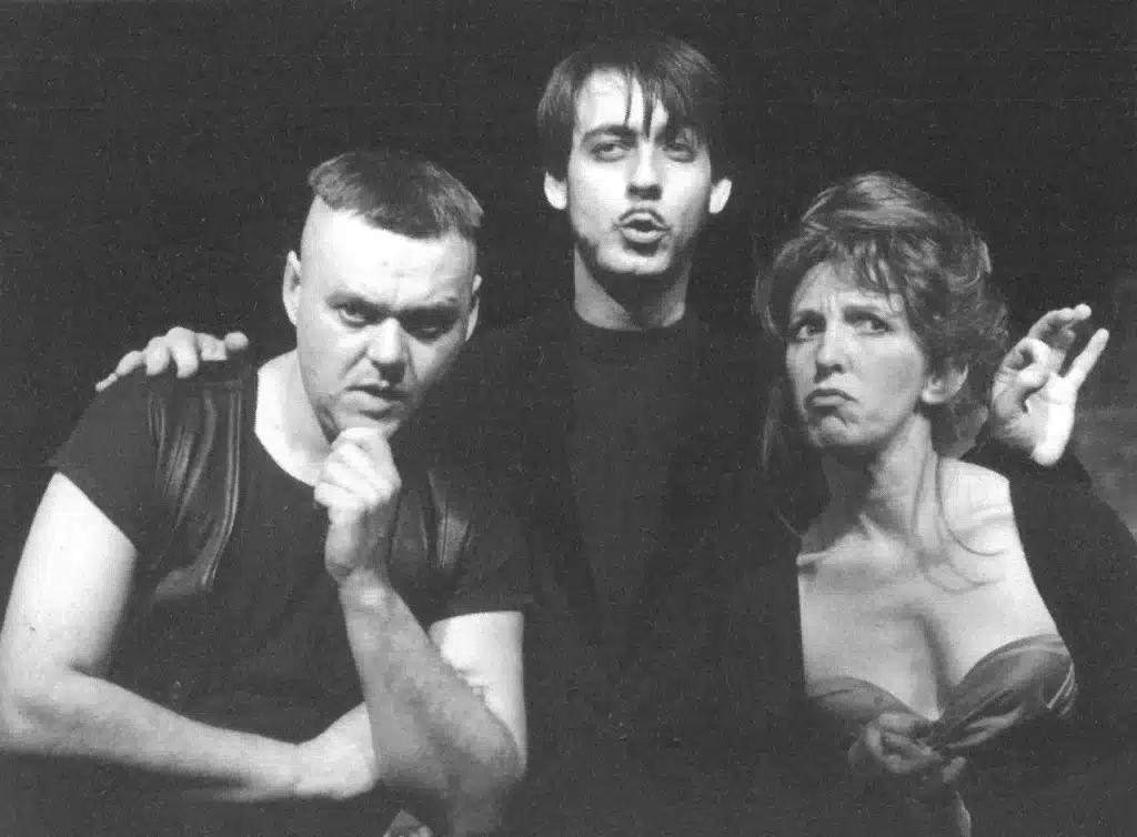 Éric Drabs, Jean-Luc Fafchamps, Martine Kivits, dans TRANCHES D'EUROPE EXPRESS, de Margarete Jennes. Photo Danièle Pierre.