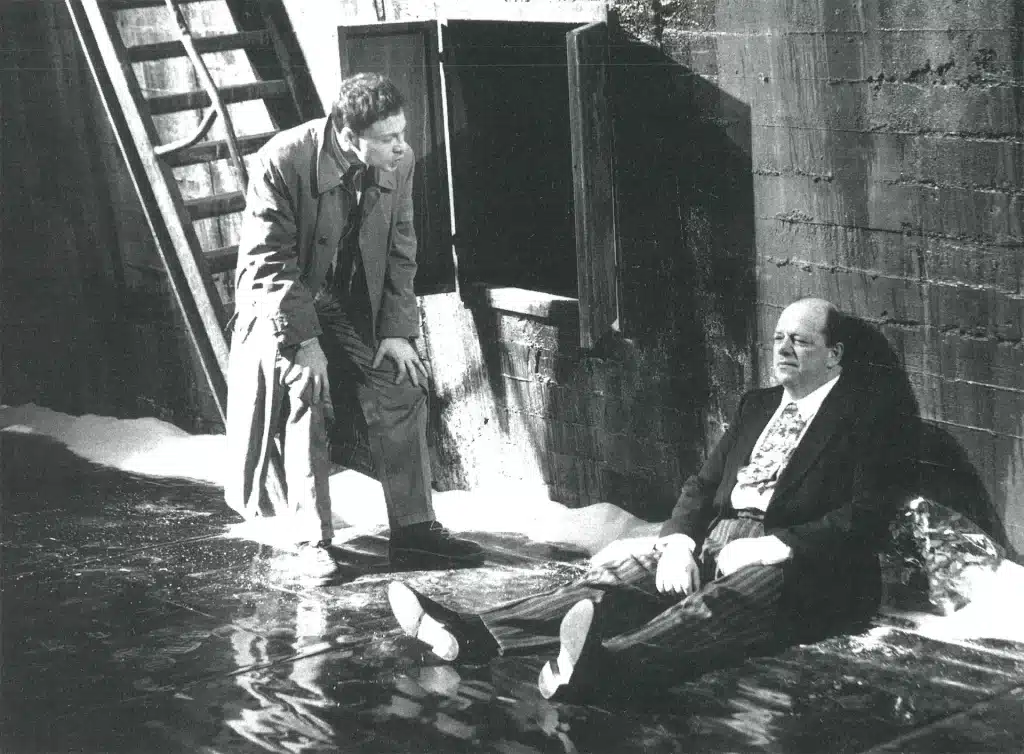 François Skivie et Christian Maillet dans NEIGE DE DÉCEMBRE de Jean-Marie Piemme. Mise en scène de François Beukelaers. Photo Marie-Françoise Plissart.