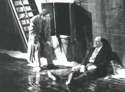 François Skivie et Christian Maillet dans NEIGE DE DÉCEMBRE de Jean-Marie Piemme. Mise en scène de François Beukelaers. Photo Marie-Françoise Plissart.