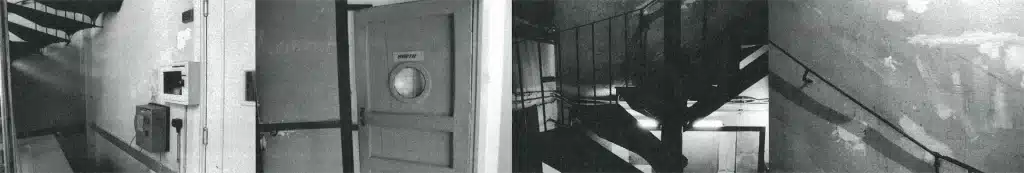 Le Théâtre Royal
des Galeries, montage
du décor de MEURTRE
AU PLAZZA, 31 août 1998.
Photos Christian Carez.