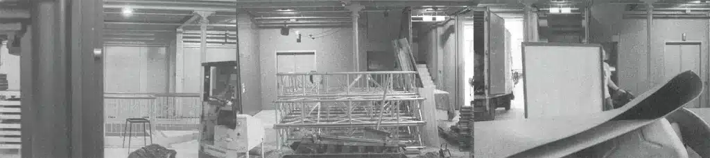 Les Halles de Schaerbeek, travaux avant le début de la nouvelle saison, 3 septembre 1998.
Photos Christian Carez.