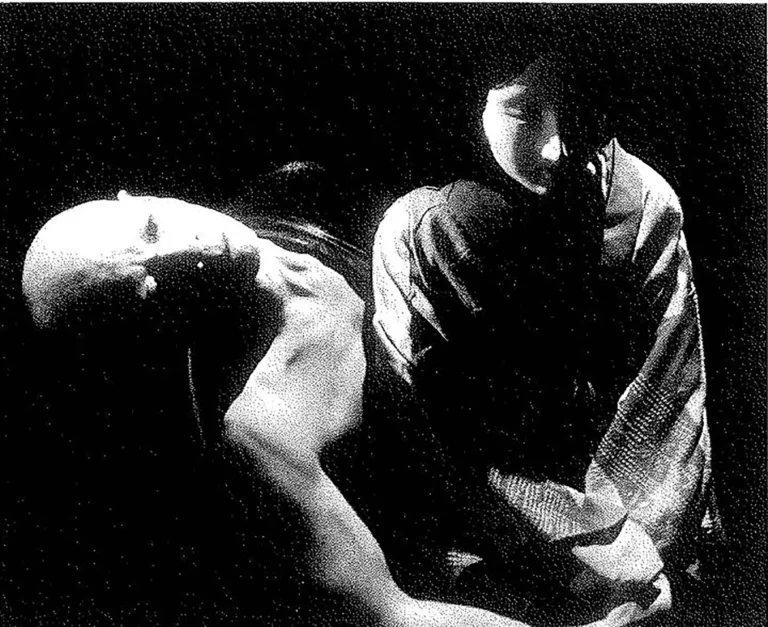 Miroku Densho, mise en scène Hoichi Okamoto, septembre 2000. Photo Brigitte Pougeoise.