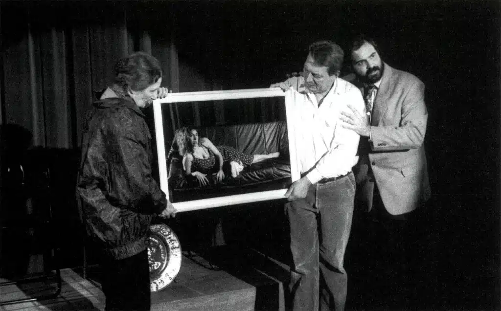 Janine Louvet, Robert Stoupy et Éric Firmani dans LE SABRE DE TOLÈDE, mise en scène Pierre Louvet. Photo Raymond Saublains.