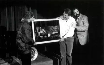 Janine Louvet, Robert Stoupy et Éric Firmani dans LE SABRE DE TOLÈDE, mise en scène Pierre Louvet. Photo Raymond Saublains.