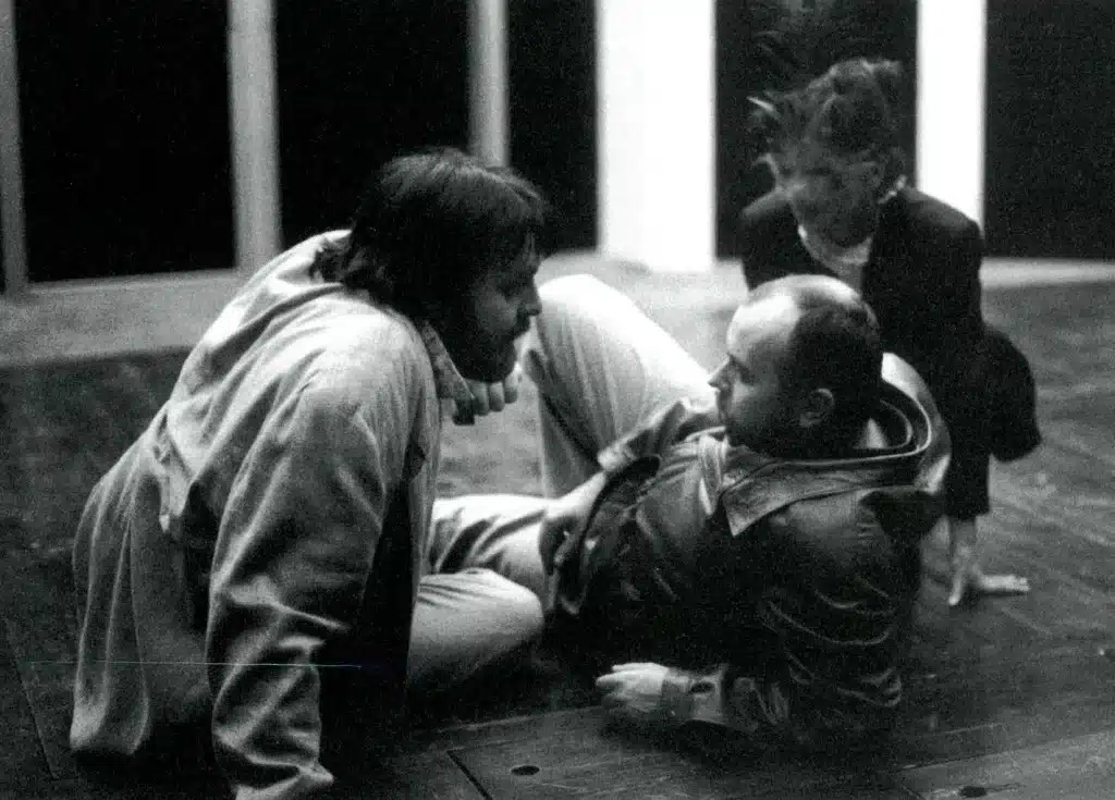Patrick Descamps, Marcel Delval et Carmela Locantore dans UN FAUST, mise en scène Marc Liebens. Photo Danièle Pierre.