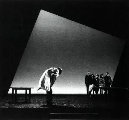 1953 de Jean-Marie Piemme, mise en scène de Marc Liebens, Théâtre National de la Communauté française de Belgique, 1999, photo Alice Piemme, Archives et Musée de la Littérature.