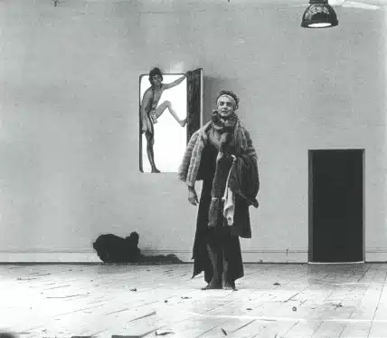 Michael Kônig et Bruno Ganz dans LES BACCHANTHES d’Euripide, mise en scène de Klaus Michael Grüber, Schaubhüne de Berlin, 1974, photo Helga Knéïidl.