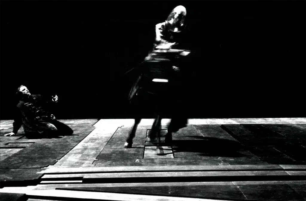 HAMJ.ET de Shakespeare, mise en scène Patrice Chéreau, avec Gérard Desarthe et W. Yordanoff, photo Marc Enguerand