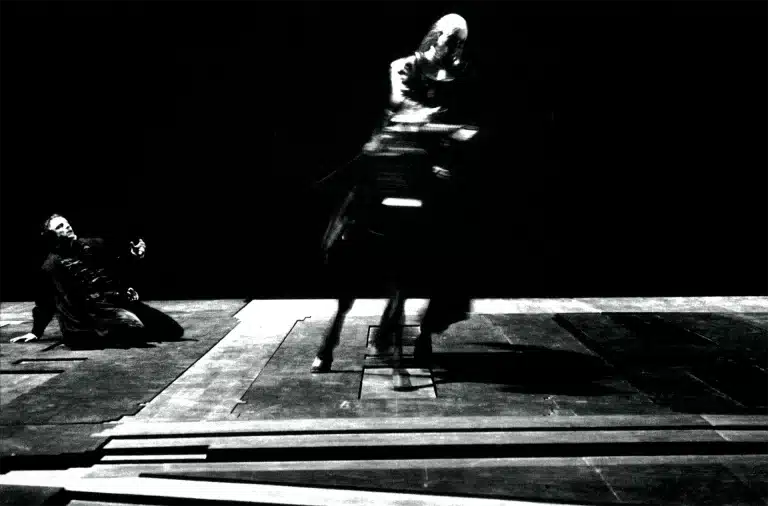 HAMJ.ET de Shakespeare, mise en scène Patrice Chéreau, avec Gérard Desarthe et W. Yordanoff, photo Marc Enguerand