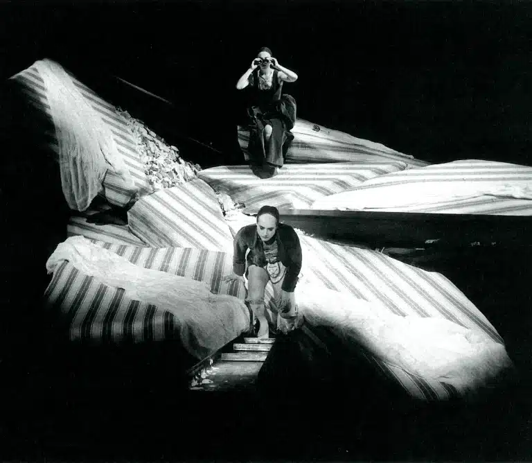 Francine Landrain et Dominique Boissel dans QUARTETT d’'Heiner Müller, mise en scène Marc Liebens. Photo: John Vink.