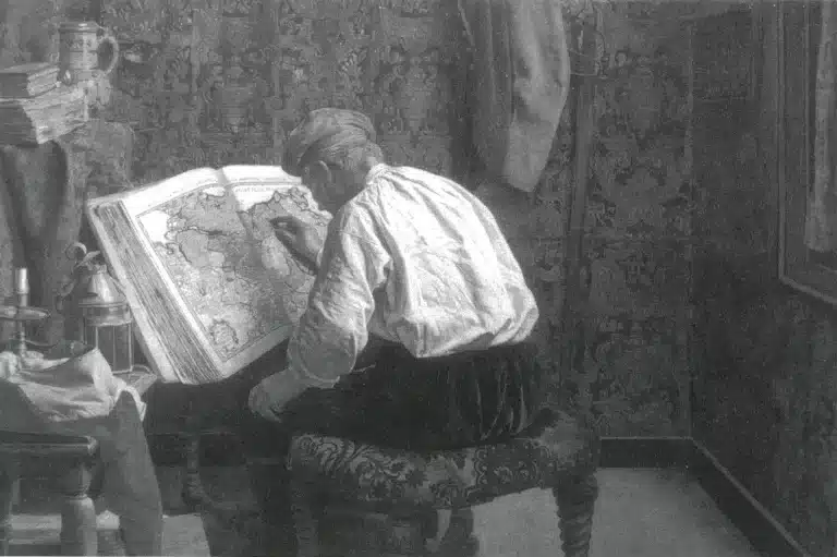 Le géographe (1871), Henri De Braekeleer. Musée royaux des Beaux- Arts de Belgique, Bruxelles.