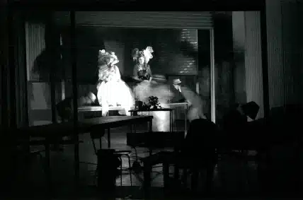 Claudie Douet et Laurence Chable dans RICERCAR de François Tanguy, Théâtre du Radeau, 2008. Photo Didier Grappe