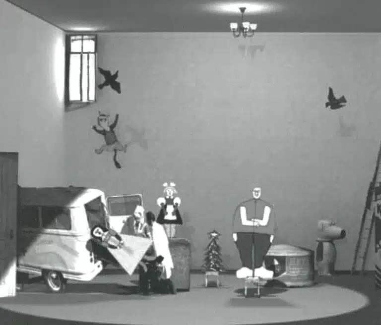 Affiche de HAPPINESSp, ièce de Andrey Moguchiy et Konstantin Filippov d’après un texte de Maurice Maeterlinck, mise en scène Andrey Moguchiy, créé pour le Prix Europe pour le théâtre en avril 2011 à Sainc-Petersbourg.