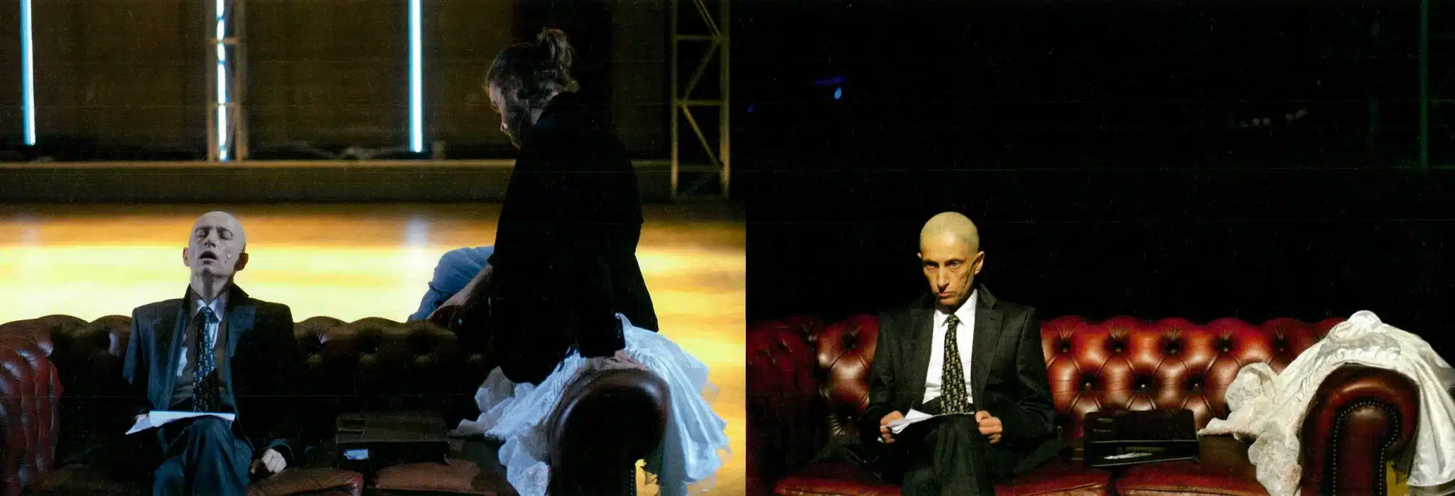 Małgorzata Hajewska et Piotr Polak dans Contes africains d'après Shakespeare. Nowy Teatr, Varsovie, Théâtre de La Place, Liège, 2011. Photos de répétition Marie-Françoise Plissard.