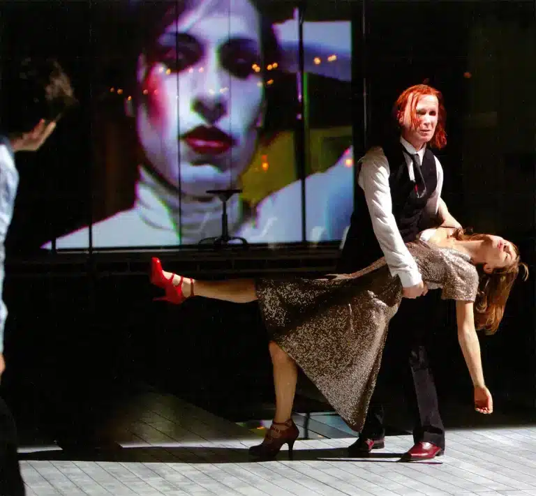 Krzysztof Warlikowski, Christian Soto, Yann Collette et Isabelle Huppert dans Un Tramway d'après Tennessee Williams. Odéon-Théâtre de l'Europe, 2010. Photo de répétition Pascal Victor.