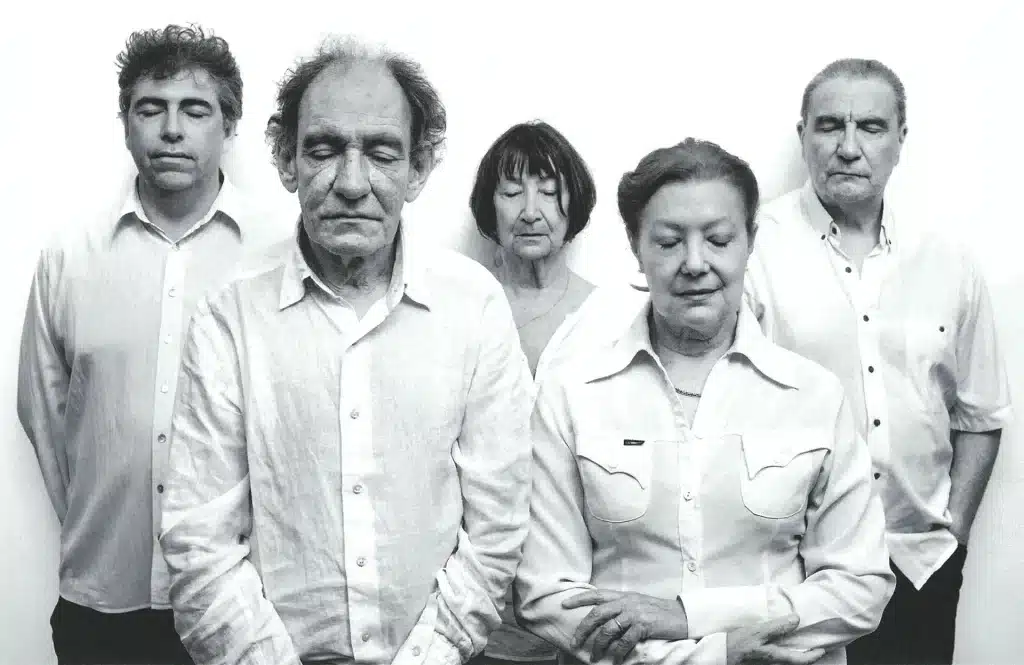 Pierre Sartenaer, Jean- Pierre Baudson, Jeannine Godinas, Nicole Valberg, Jean-Claude Derruder, LE TRAMWAY DES ENFANTS de Philippe Blasband, 2015. Photo Christophe Urbain.