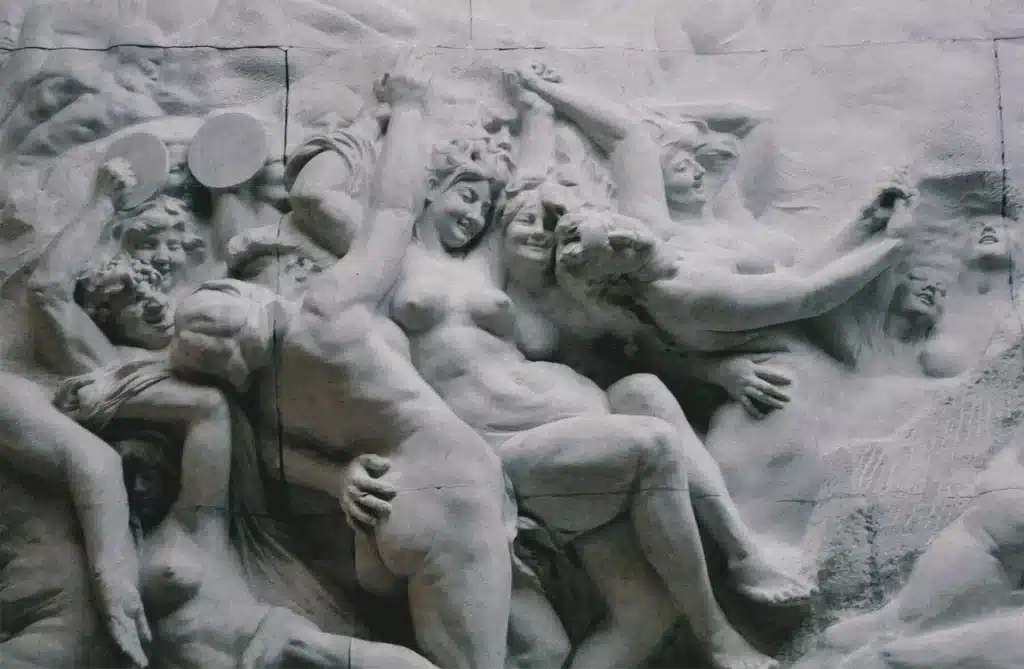 PASSIONS HUMAINES, sculpture de Jef Lambeaux, détail.
Photo D. R.