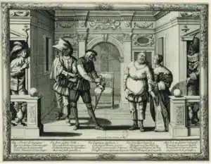 LES CoMéDIENS DE «L’oSTEL DE BoURGoGNE », Abraham Bosse (1602-1676). Estampe. Source gallica.bnf.fr / Bibliothèque nationale de France.