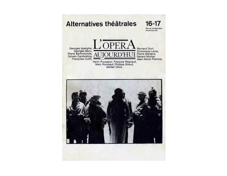 L'opéra aujourd'hui-Couverture du Numéro 16-17 d'Alternatives Théâtrales