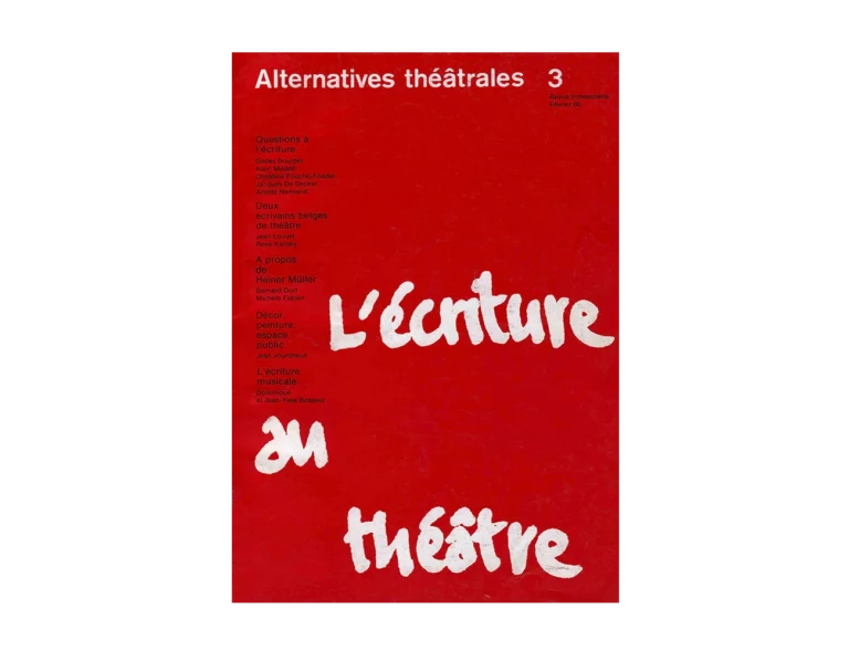 L'écriture au théâtre-Couverture du Numéro 3 d'Alternatives Théâtrales
