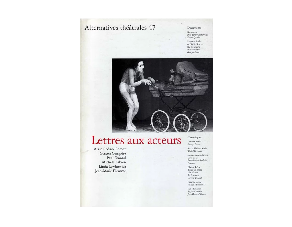 Lettres aux acteurs-Couverture du Numéro 46 d'Alternatives Théâtrales
