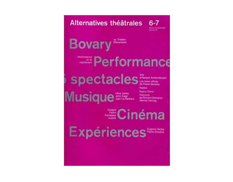 AT 6-7-Couverture du Numéro 6-7 d'Alternatives Théâtrales
