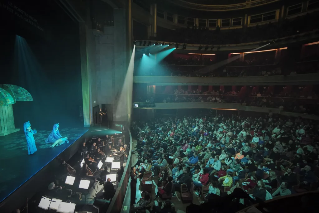 Une Petite Flûte, d’après Mozart, mise en scène Julie Depardieu, orchestre des Siècles dirigé par Joël Soichez, crédit photo : Vincent Pontet