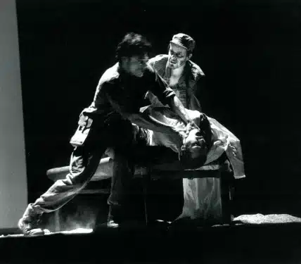 Emmanuel Vérité, Guillaume Hincky, Laurent Prévot dans JOURS DE COLÈRE, mise en scène de Benoît Lambert. Photo Joh von Saurma.