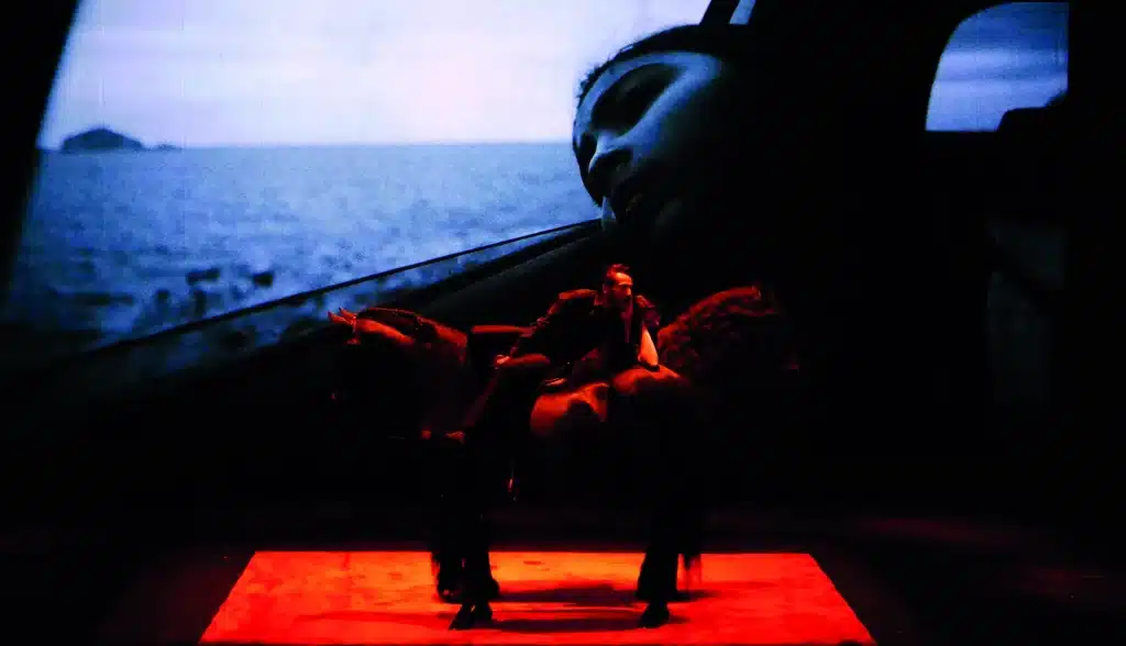 Texte et mise en scène de Fabrice Melquiot assisté de Maryama Sylla chorégraphie équestre de Camille & Manolo, d’après leur histoire véritable. Chevaux Indra et Gaïa, 2017, Genève, Théâtre Am Stram Stram Gram – Centre international de création, partenaire de l’enfance et la jeunesse ©