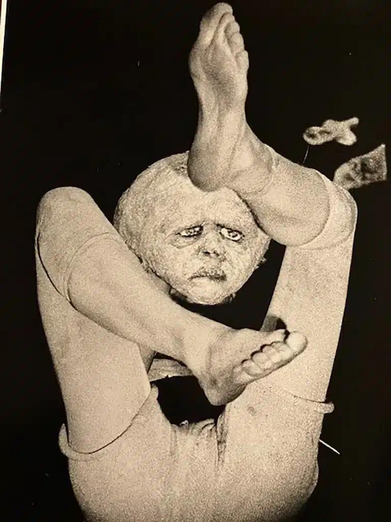 “Chair de ma chair", conçu, adapté, mis en scène par Ilka Schönbein, inspiré par "Pourquoi l'enfant cuisait dans la polenta" récit-mémoire d'Aglaja Veteranyi. Masques, marionnettes et costumes : Ilka Schönbein. 2006, TCM- Théâtre de Charleville-Mézière (France)©Marinette Delanne